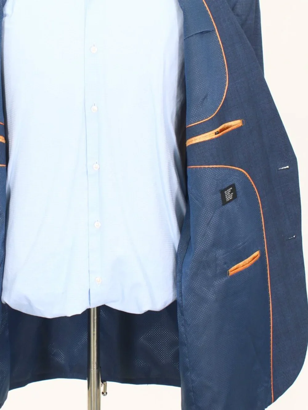 Bocaccio 54L 46x26 Blue Full Suit 2-Button Check R923